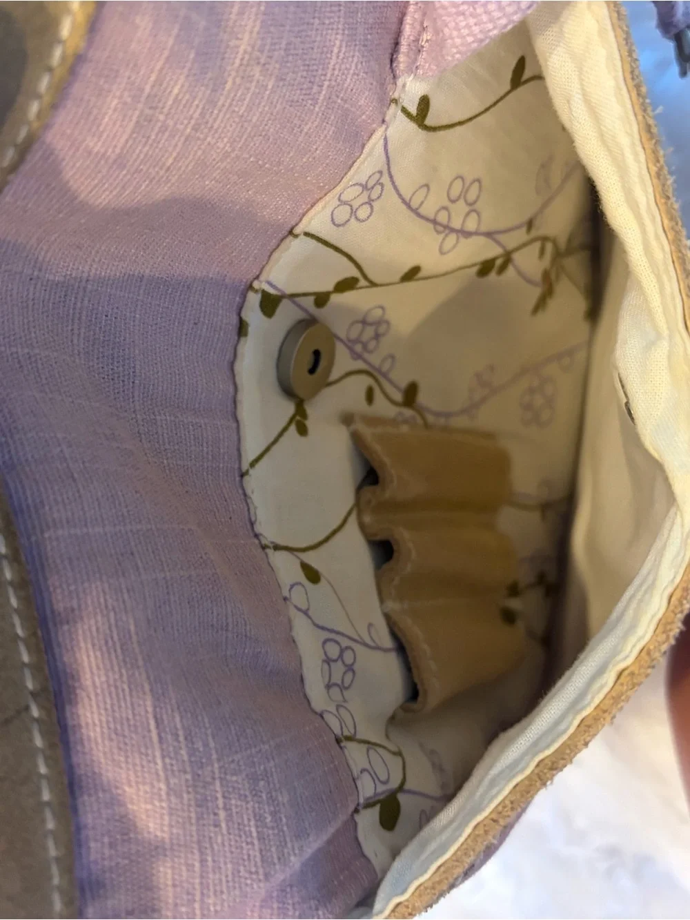 Sherpani Mauve Crossbody with Olive Accents